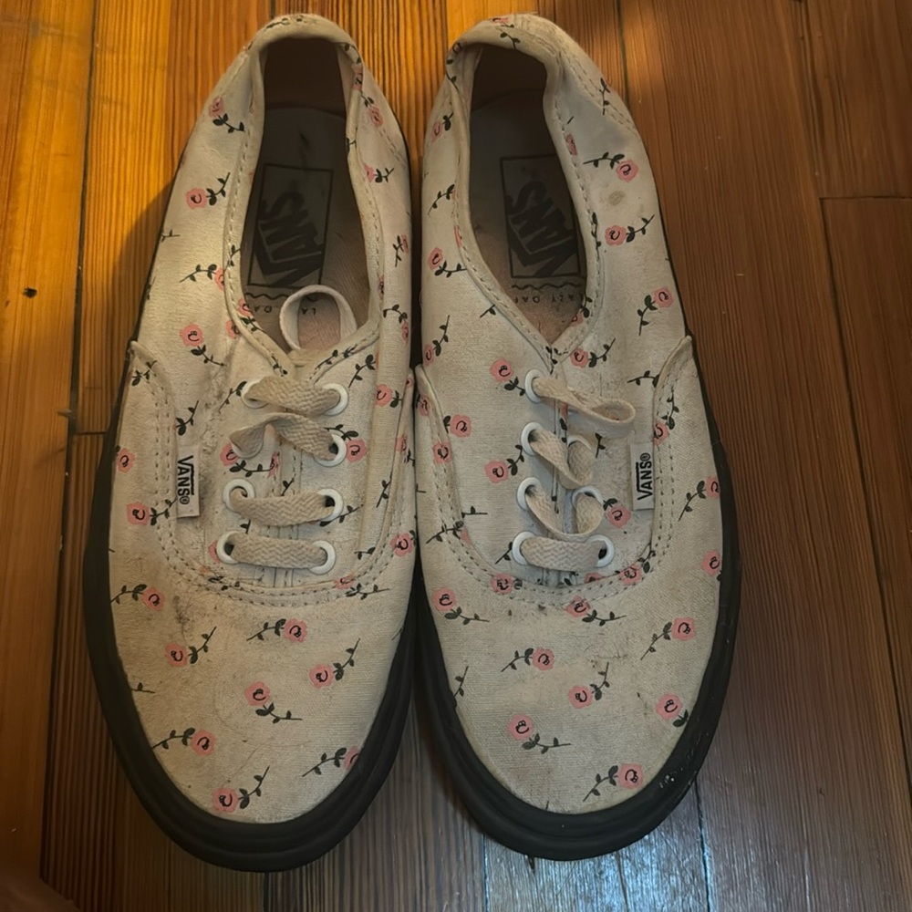 Flower print vans